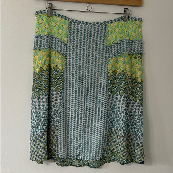 Prana Dresses & Skirts - Prana Skirt Women’s 12 Blue/Green Dragonfly Isadora Patchwork Lightweight